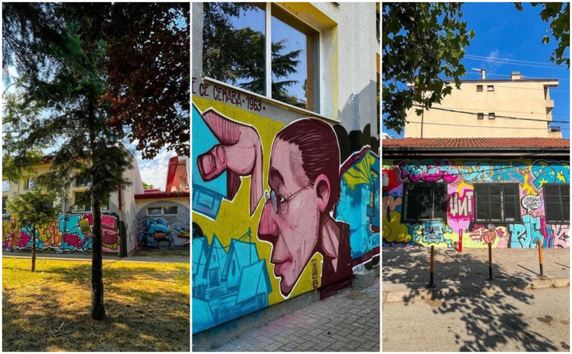 ФОТО: 60 години од скопскиот земјотрес – Два објекти во Центар добија нови, уметнички фасади