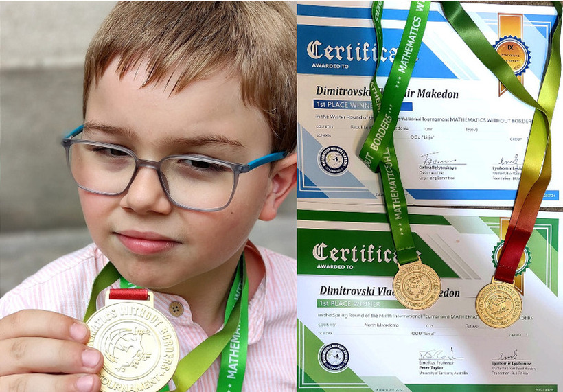 Осумгодишниот генијалец Македон освои медал на меѓународен натпревар по математика