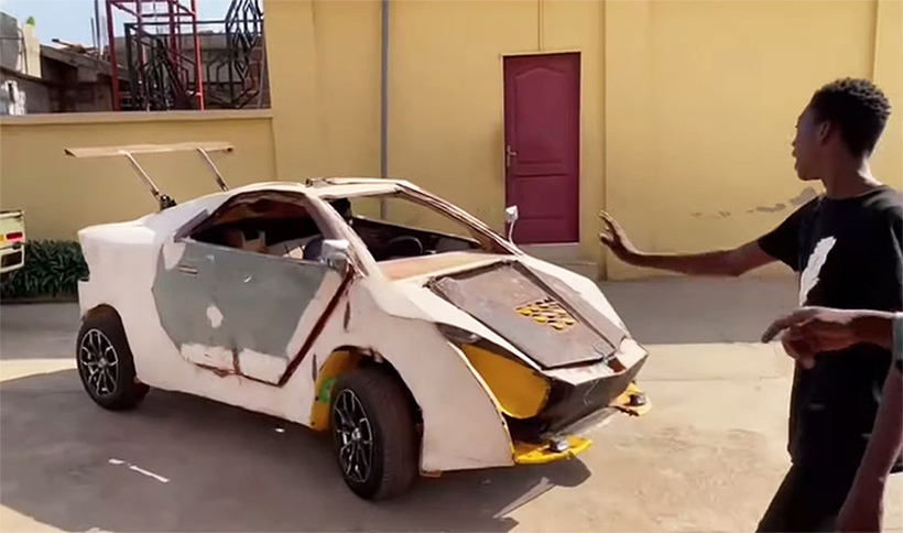 Елон Маск од Гана: Млад човек направи автомобил од делови од отпад и има големи планови (ВИДЕО)