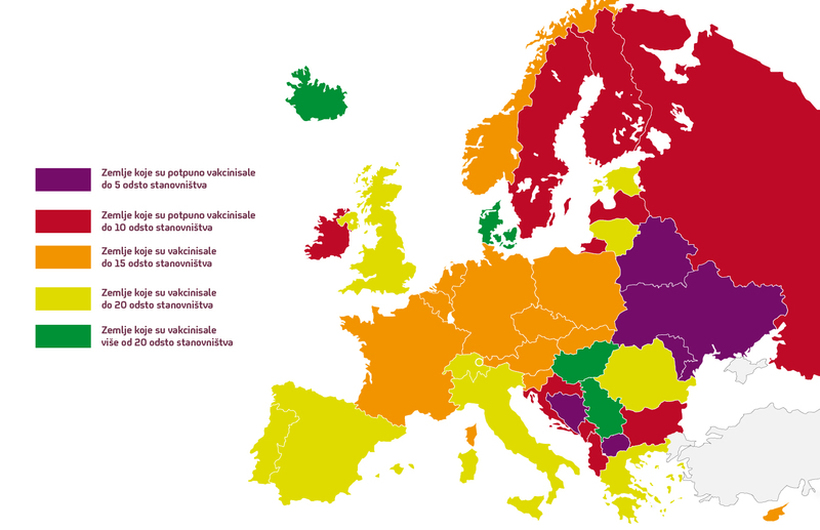 Како изгледа вакциналната мапа на Европа?